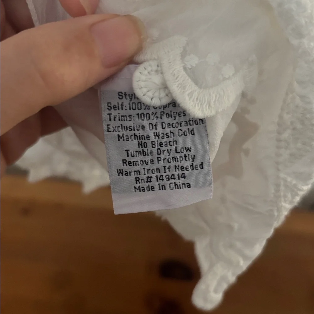 Johnny Was White Sheer Embroidered Tunic - Picture 9 of 10